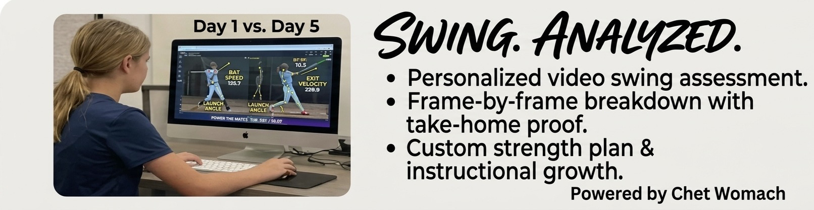 Personalized video swing analysis from a DGD girls softball summer camp in Ontario